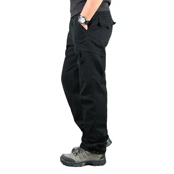 Vīrieši Kravas Bikses Gadījuma Multi Kabatas Militārās Taktikas Bikses Pantalon Hombre Vīriešiem Treniņbikses Taisni Garās Bikses Plus Izmērs 3XL