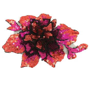 4pc 3d Ziedi Izšūšana Izšūti Plāksteri Sequin Ielāpus Apģērbu Ziedu Fāzēm Aplikācijas Parches Ropa Piešūt AC1368