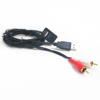 Biurlink 150CM/100CM DIY Pagarināt Adapteri Auto Pagarināšanu RCA, USB Adapteris, USB/AUX Panelis Toyota Mitsubishi Nissan