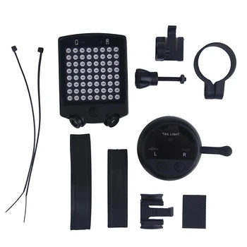Velosipēdu Smart LED Velosipēdu Indikators Velosipēdu Aizmugures Gaismas Bezvadu Tālvadības pults USB Lādējamu Velosipēdu Pagrieziena Signāla Gaismu