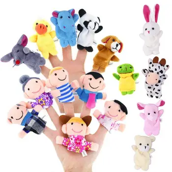 RCtown 16pcs Karikatūra Dzīvnieku Plīša Pirkstiņu Lelles Kopumu Dzīvnieku Pirkstu Leļļu Plīša Rotaļlietas Kid Baby Labu Lelles Pastāstīt Stāstu Aksesuārus D15