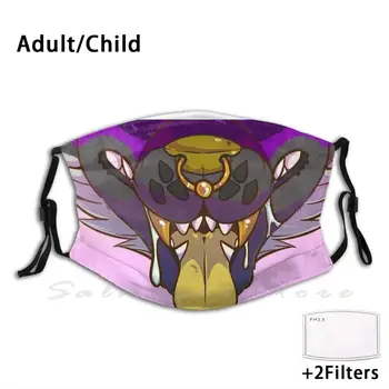 Monster Peldpūslis Violeta Smieklīgi Izdrukāt Atkārtoti Pm2.5 Filtru Sejas Maska Monster Peldpūslis Sejas Maska Purnu Zobu Anthro Pūkains