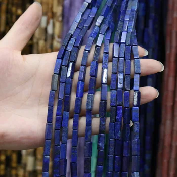 Dabīgā Akmens Taisnstūrveida Izkaisīti biezumu agates Lapis lazuli string Krelles Rotaslietas Pieņemšanas DIY Kaklarota, Aproce 4x13mm
