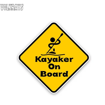 Volkrays Personības Auto Uzlīme Kayaker uz Kuģa Brīdinājuma Piederumi Atstarojošs Ūdensizturīgs Pārsegs Skrambām PVC Decal,12cm*12cm