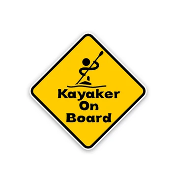 Volkrays Personības Auto Uzlīme Kayaker uz Kuģa Brīdinājuma Piederumi Atstarojošs Ūdensizturīgs Pārsegs Skrambām PVC Decal,12cm*12cm