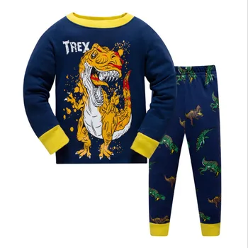 Jaunas Multfilmas Zēni Sleepwear Automobiļu Dizaina Drukas un Zēnu Kokvilnas Pidžamas Komplekts Bērnu Drēbes, Bērnu Pidžamas Zēniem ar garām piedurknēm Sleepwear