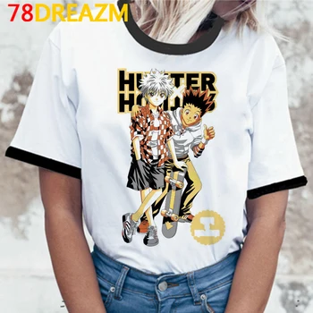 Kawaii Hunter X Hunter T Krekls Sievietēm Smieklīgi Killua T Karikatūra HISOKA MOROW Grafikas Tees Harajuku Unisex Anime T-krekls Sieviešu