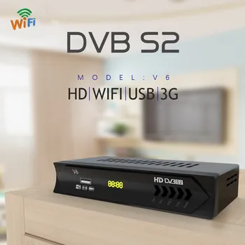 Tiešo darījumu DVB-S2 V6 Full HD 1080 Tv Uztvērējs DVB S2 TV Uztvērēju MPEG/4 balss Uztvērējs DVB S2 Satelīta Dekoderi ar WIFI IKS Youtube