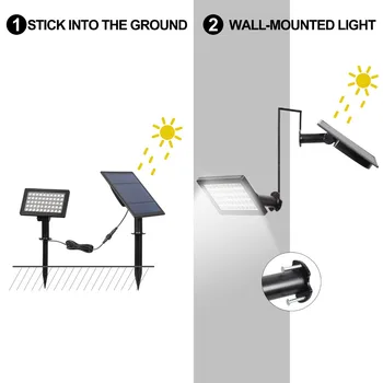 5W Saules Prožektori 50 LED Saules Prožektori iespējams nošķirt Saules Paneļu Ūdensnecaurlaidīga Saules enerģijas Drošības Lampas Āra Dārza