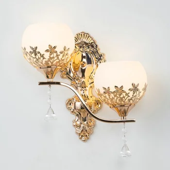 Ziemeļvalstu Led Sienas lampa Eiropas Stila Zelta Stikla sienas gaismu Guļamistabā, viesistabā, Lampas, Koridors, Kāpnes Eju Gaismas Mājas Apdare
