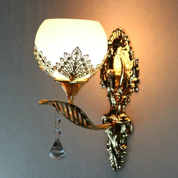 Ziemeļvalstu Led Sienas lampa Eiropas Stila Zelta Stikla sienas gaismu Guļamistabā, viesistabā, Lampas, Koridors, Kāpnes Eju Gaismas Mājas Apdare