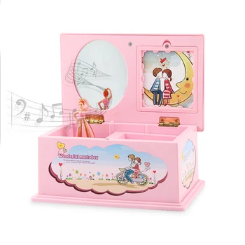 Rotaļu Mūzikas Instruments Jauki Balerīna Rotējošo Music Box Rozā Rotaslietas Uzglabāšanas Kaste Bērniem Meitene Mērci Galda Dekorēšana