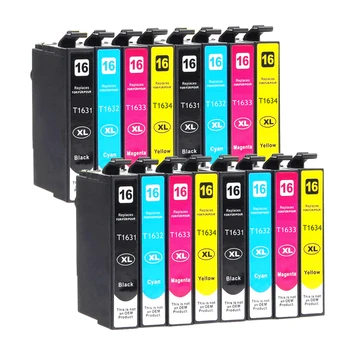 16 Pack Saderīgs ar Epson T16 XL 1631 Tintes kasetnes WorkForce WF 2650 WF-2630 WF-2660 WF-2750 WF-2760 XP-320 XP-420 XP-424