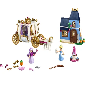 Disney Princess Izglītības Rotaļlietas Pils Pelnrušķīte IR Pasaku Apburtās Krustmāte Pelnrušķīte Celtniecības Bloki Ziemassvētku Dāvanu Bērniem