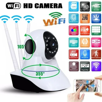720P, 1080P HD IP Wifi Kamera, Videonovērošanas Infrasarkano Nakts redzamību, Bezvadu Drošības Kameras Mājas Baby Monitor 3.6 mm