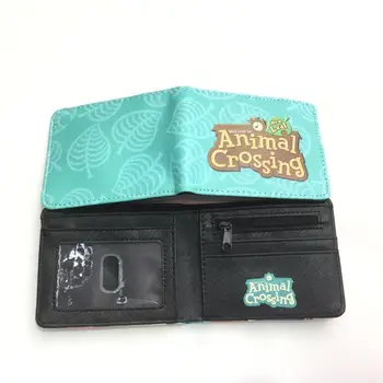 Gudrs Crtoon Dzīvnieku Šķērso Seifs Jauki Anime Ādas Maku Kartes Slots Zēni Meitenes Bi-fold Īss Kabatas ar rāvējslēdzēju monētu kabatā