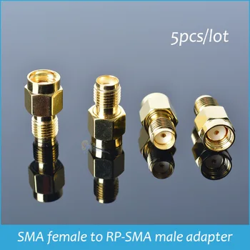 Sindax SMA Female, lai RP-SMA Male Adapter SMA Savienotājs Savienotājs Zelta Jack Straight SMA ANTENAS Spraudnis 5gab/daudz