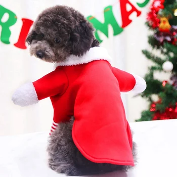 Ziemassvētku Pet Suņu Apģērbu Funny Kaķis Santa Claus Cosplay Kostīmi Suņiem, Kaķiem, Silts Ziemas Mētelis, Jaka Chihuahua Mopsis Apģērbi &