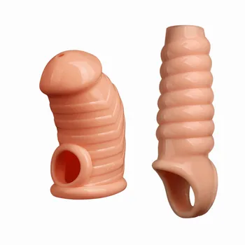 Liela silikona Vīriešu dzimumlocekļa uzmava, kas palielinātu siksnu verdzība gailis gredzenu extender biezi prezervatīvi Atkārtoti Intīmo Preču seksa rotaļlietu dildo