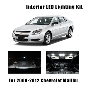 9 Spuldzes Balts LED Auto Griestu Gaismas Interjera Komplekts piemērots 2008 2009 2010 2011 2012 Chevrolet Malibu Kartes Bagāžnieka Kravas Licences Lampas