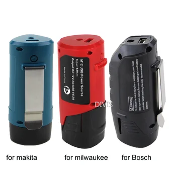 USB adapteris, Lādētājs Makita Bosch Milwaukee 12V 10.8 V li-jonu elektroinstrumenti Akumulatora enerģiju Bankas lādētājs mobilo telefonu ipad