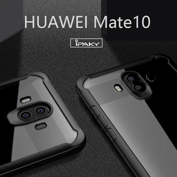 IPAKY Par Huawei mate10 mate10pro Lietā Pret triecieniem Triecienizturīgs Aizsardzības Silikona Vāciņš Sader 10 pro Lite Gadījumā Caurspīdīgu Oriģinālu