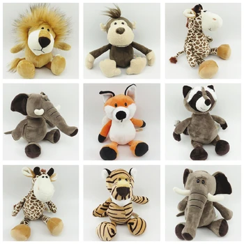 Gudrs Plīša Dzīvnieku Rotaļlietas, Plīša Fox Jenots Žirafe Orangutan Mērkaķis Tīģeris, Lauva, Zilonis Suns Nomierinošas Guļ Bērniem Rotaļlietas
