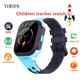 Bērniem Tracker 4G Smart Skatīties GPS WIFI pozicionēšanas Video Zvanu Ūdensizturīgs SOS zvanu HD camera tracker Zēns Meitene Smart pulkstenis T8 1gb