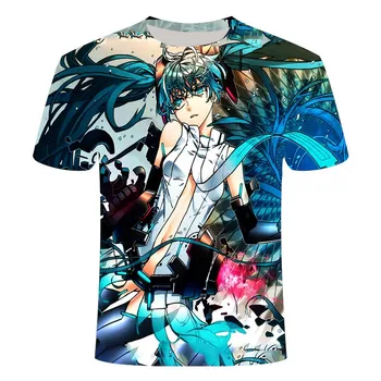 Vīriešu, Sieviešu Virtuālā Dziedātāja T-krekls 3D Drukāšanas Anime Meitene Hatsune Īsām Piedurknēm Gadījuma Hip Hop Izmēra T-krekls