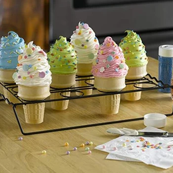 Praktiski Saldējumu Konusa Kūku Cepšanas Plaukts Pašapkalpošanās DIY saldējums Displejs atmiņa Plauktā