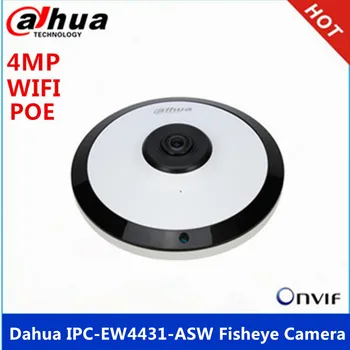 Dahua IPC-EW4431-ASW 4MP Fisheye Kamera Panorāmas 180 Grādu iebūvēts MIKROFONS Audio Signāla Saskarnes POE WIFI Kamera