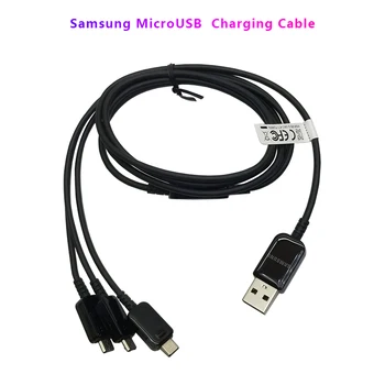 Samsung Oriģinālā lādētāja Kabeli 3 Galvas MicroUSB 3 In 1 Multi-izmantot USB Uzlādes Kabelis Android Tālrunis Planšetdatorā Skatīties Maksas