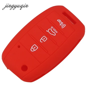 Jingyuqin 30pcs/daudz Silikona Ādas Automašīnas Atslēgas Lietā piemērots KIA Optima Sorento Dvēseles Carens Sportage Tālvadības Atslēga Vāciņu Fob 4 Pogu