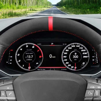 Melna PU Mākslīgās Ādas, Zamšādas Auto Stūres Rats Segumu Seat Leon 5F Mk3 2013-2019 Ibiza 6J Tarraco Aronas Ateca Alhambra