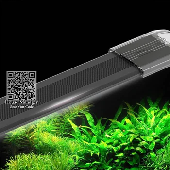 JAUNAS Black LED Akvārija Gaismas Zivju Tvertnes Apgaismojums, 18~54cm Plānas Modes Slim Clip-on Alumīnija Sakausējuma ainavu Ūdens Augu lampas