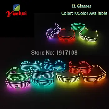 Traks Karstā EL Brilles LED Gaismas Krāsains Kvēlojošs Dejas DJ Puses Dekoratīvās Slēdža brilles Ar 3 V Mirgo/Vienmērīga Par Inverter