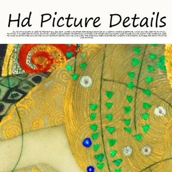 Slavenā Glezna Ūdens Čūskām, es ar Gustava Klimta Gleznas Gleznu Plakāti un Izdrukas Cuadros Sienas Art Attēlu For Home Decoration