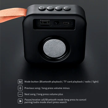 OUTMIX T5 Bezvadu Bluetooth Mini Skaļruni Stereo Portatīvie Skaļruņi, Subwoofer, Bluetooth 4.2 ar SD FM Āra Kolonnu Skaļrunis