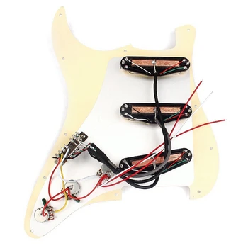 Jauno iepriekš uzstādīti Piekrauts 3-Kārtu Pickguard Scratchplate HHH Single Coil Noņēmēji noteikti Fender Stratēģijām Elektriskā Ģitāra