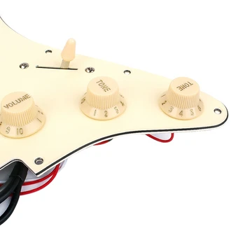 Jauno iepriekš uzstādīti Piekrauts 3-Kārtu Pickguard Scratchplate HHH Single Coil Noņēmēji noteikti Fender Stratēģijām Elektriskā Ģitāra