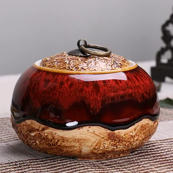 1GB Radošo Tējas Uzglabāšanas Jar Keramikas / Violeta Māla Zīmogu Kannu Mākslas Teaware Piederumi Apdares Amatniecības Kafijas Pupiņas Bundžās