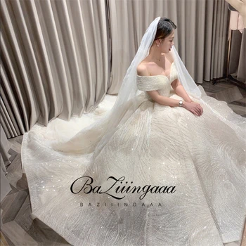 BAZIIINGAAA Modes Vienkāršu 2018 Kāzu Kleitas Mežģīnes Trīs Ceturtdaļu Piedurknēm O-veida Kakla Elegants Līgava
