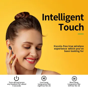 TOMKAS Freebud TWS Bezvadu Bluetooth Austiņas 5.0 Taisnība, Bezvadu Austiņas un Earbuds Stereo Bluetooth Austiņas ar Mic pa Tālruni
