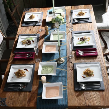 MALACASA Sērijas Carina 24 Gabals Porcelāna Plāksnes Komplekti ar 12 Zupa Vakariņas Plāksnes Dinnerware Pakalpojuma 12 Personas