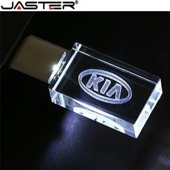 JASTER KARSTĀ KIA kristāla + metāla USB flash drive pendrive 4GB 8GB 16GB 32GB 64GB, 128GB Ārējās atmiņas atmiņas karti un u diska