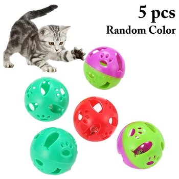 5GAB 1.57 Izlases Krāsu Dobi Bumbu Kaķis Rotaļlietas Interaktīvas Kaķis Grabēt Bumbu Rotaļlieta Kaķēns Bell Rotaļlieta Kaķis Smieklīgi Labu Mācību Rotaļlietas