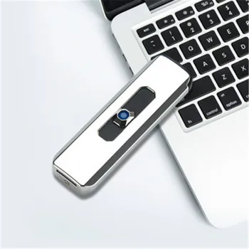 Jauns USB Vieglāks Uzlādējams Vieglāks Spiediet Pogu Double-sided Punktu Uzlādes Elektronisko Pretvēja Šķiltavas