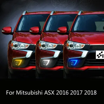 LED DRL Dienas Gaitas Gaismas, Pagrieziena Signāla Lampa divu Krāsu Pāri, par Mitsubishi Outlander Sport ASX RVR 2016 2017 2018 2019