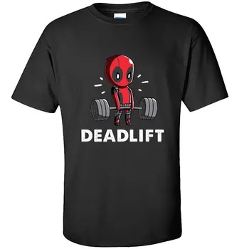 Pārsteidzošs Deadpool Deadlift Svarcelšana Smieklīgi Fitnesst T Deadpool Supe Varonis Tee Kreklu Augstas Kvalitātes Vīriešu