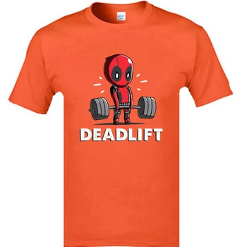 Pārsteidzošs Deadpool Deadlift Svarcelšana Smieklīgi Fitnesst T Deadpool Supe Varonis Tee Kreklu Augstas Kvalitātes Vīriešu